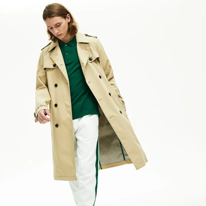 Long Belted Cotton Trench Coat Beige Mens Lacoste Jackets and Coats Online Store Long Belted Cotton Trench Coat Beige Mens Lacoste Jackets and Coats Online Store