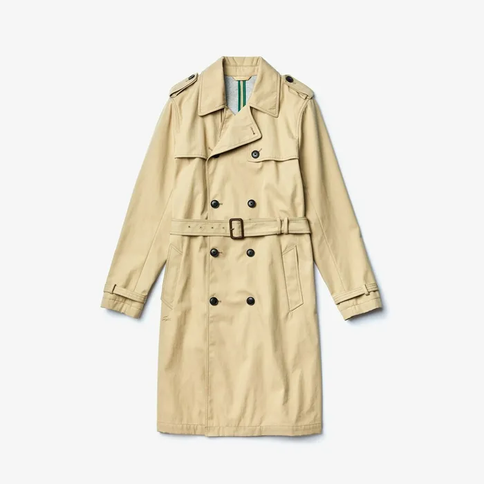 Long Belted Cotton Trench Coat Beige Mens Lacoste Jackets and Coats Online Store