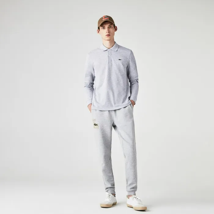 LongSleeve Classic Fit Polo Shirt Grey Chine Mens Lacoste Polos Gift 4 You