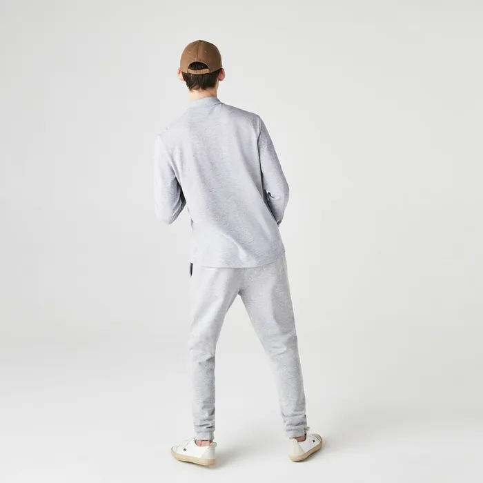 LongSleeve Classic Fit Polo Shirt Grey Chine Mens Lacoste Polos Gift 4 You