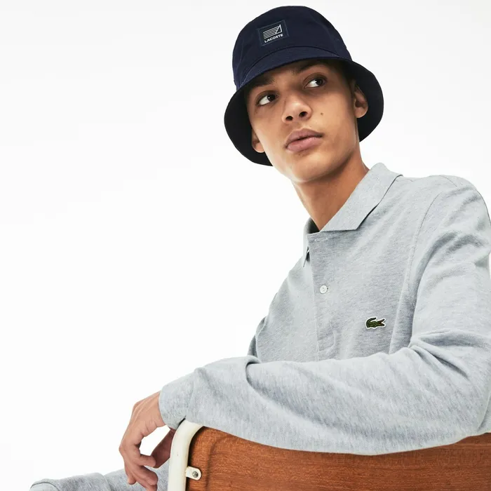 LongSleeve Classic Fit Polo Shirt Grey Chine Mens Lacoste Polos Gift 4 You