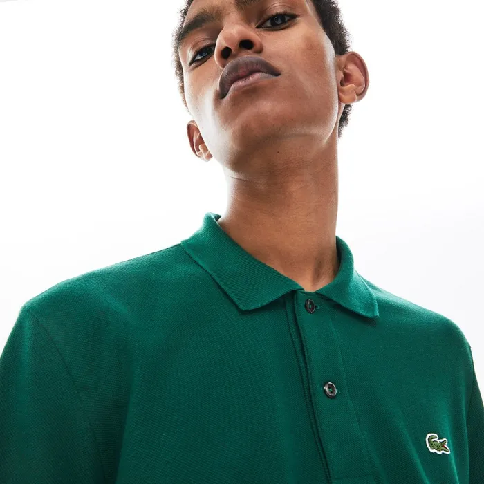 LongSleeve L1212 Polo Shirt Green Mens Lacoste Polos Store
