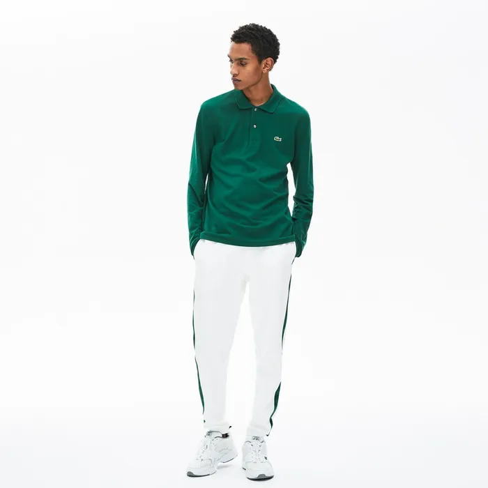 LongSleeve L1212 Polo Shirt Green Mens Lacoste Polos Store