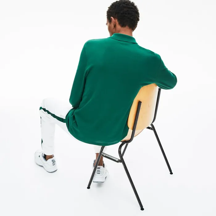 LongSleeve L1212 Polo Shirt Green Mens Lacoste Polos Store