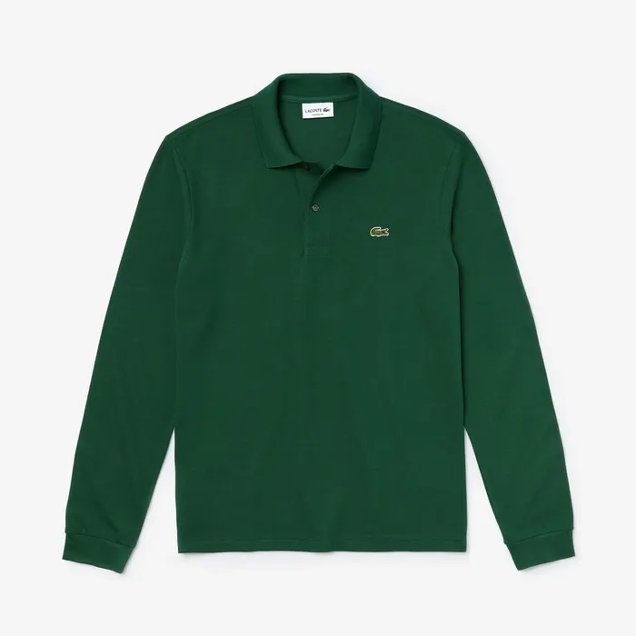 LongSleeve L1212 Polo Shirt Green Mens Lacoste Polos Store