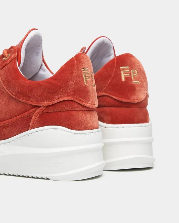 Low Eva Sky Velvet Orange Women Filling Pieces Sneakers