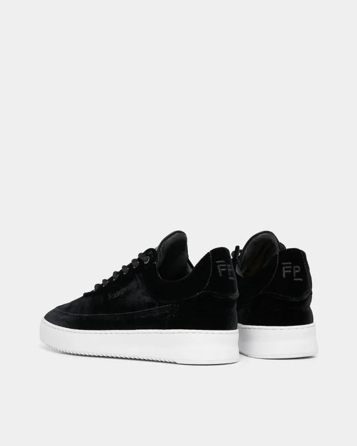 Low Eva Velvet Black Women Filling Pieces Sneakers
