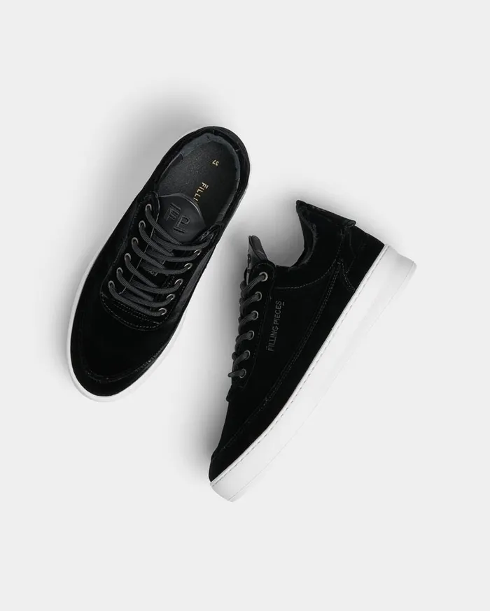 Low Eva Velvet Black Women Filling Pieces Sneakers