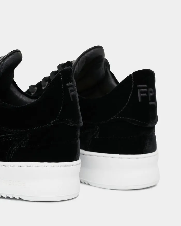 Low Eva Velvet Black Women Filling Pieces Sneakers