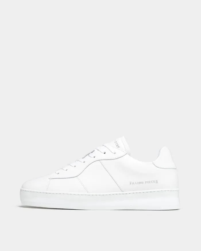 Low Plain Court All White MenWomen Filling Pieces Sneakers