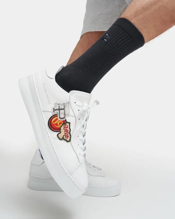 Low Plain Court All White MenWomen Filling Pieces Sneakers
