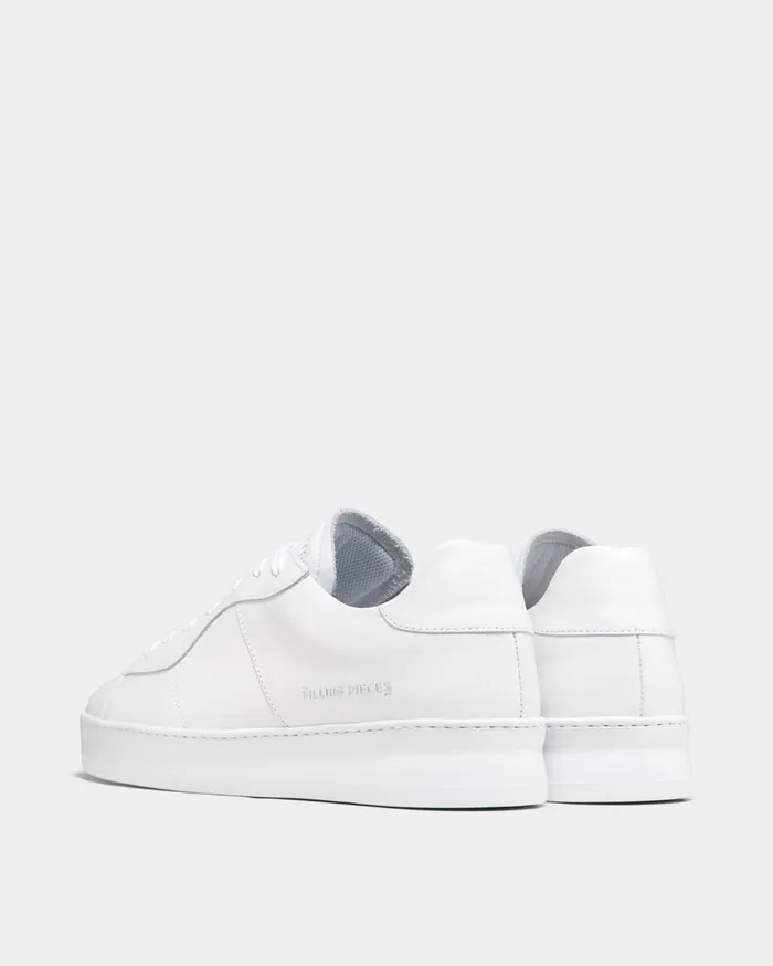 Low Plain Court All White WomenMen Filling Pieces Sneakers