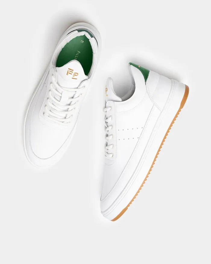 Low Top Bianco Green WomenMen Filling Pieces Sneakers