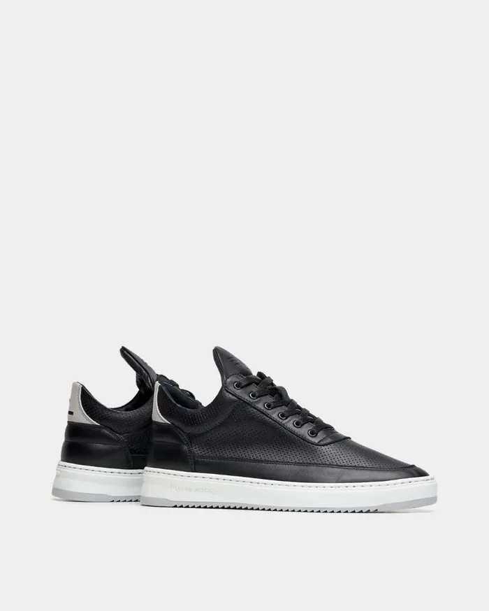Low Top Bianco Perforated Black MenWomen Filling Pieces Sneakers
