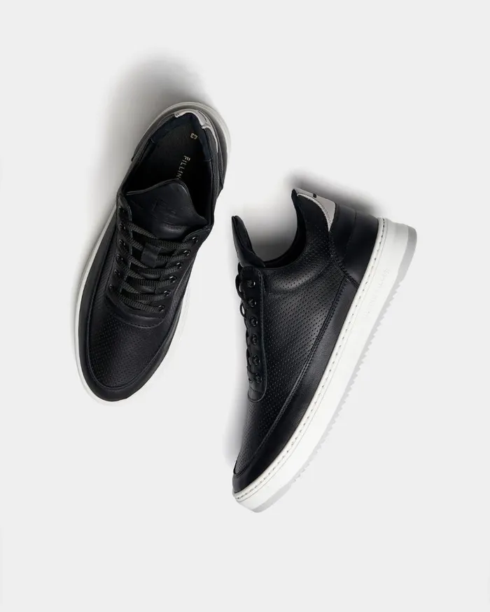 Low Top Bianco Perforated Black MenWomen Filling Pieces Sneakers