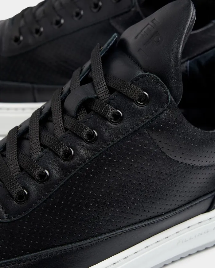 Low Top Bianco Perforated Black MenWomen Filling Pieces Sneakers