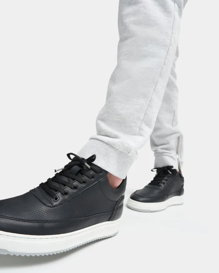 Low Top Bianco Perforated Black MenWomen Filling Pieces Sneakers
