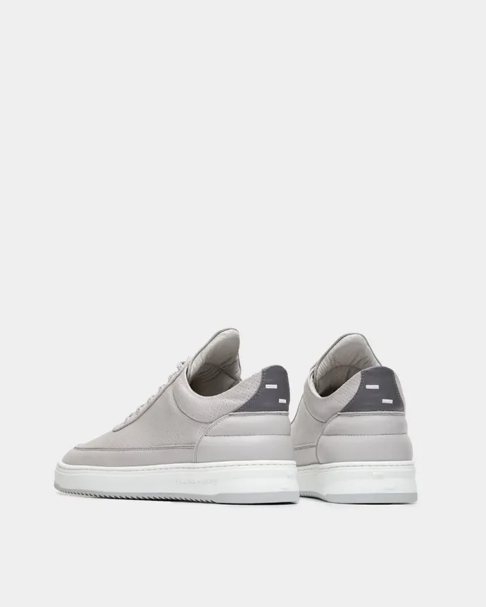 Low Top Bianco Perforated Grey WomenMen Filling Pieces Sneakers