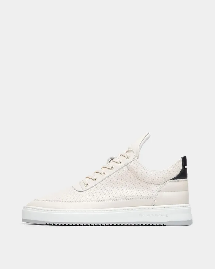 Low Top Bianco Perforated Off White MenWomen Filling Pieces Sneakers