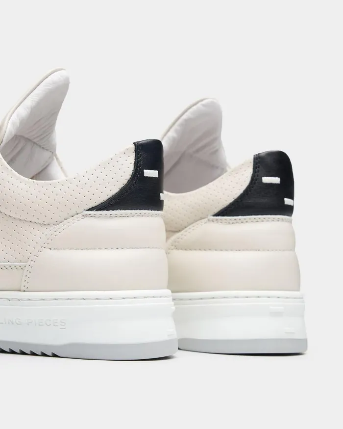 Low Top Bianco Perforated Off White MenWomen Filling Pieces Sneakers