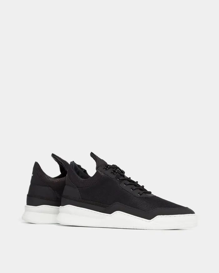 Low Top Ghost Radar Black WomenMen Filling Pieces Sneakers