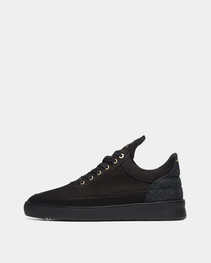 Low Top Ripple Ceres All Black MenWomen Filling Pieces Sneakers