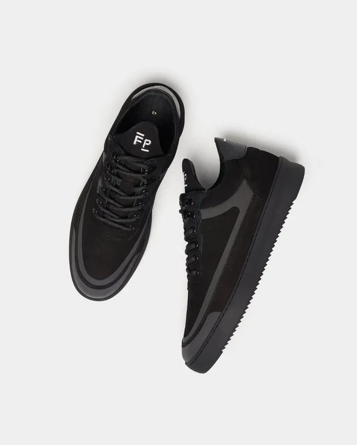 Low Top Ripple Meta All Black Men Filling Pieces Sneakers