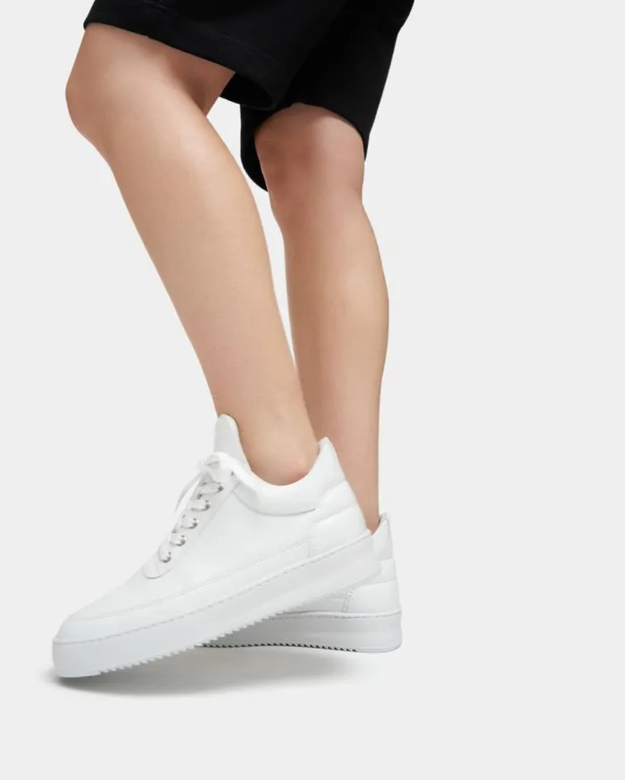 Low Top Ripple Nappa All White MenWomen Filling Pieces Sneakers