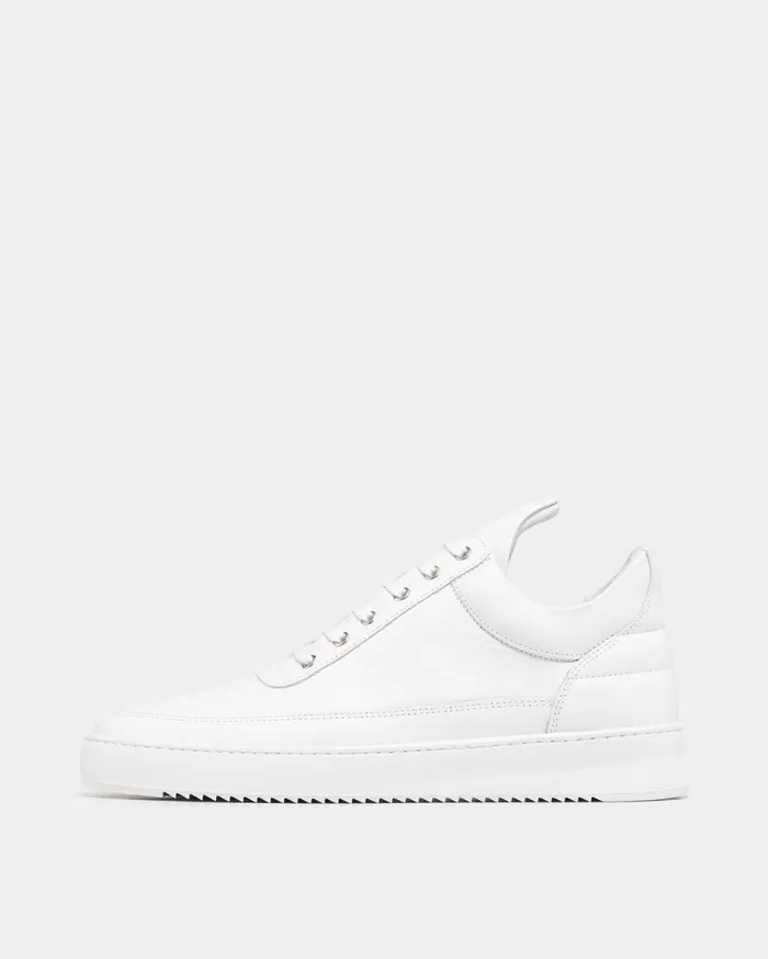 Low Top Ripple Nappa All White WomenMen Filling Pieces Sneakers