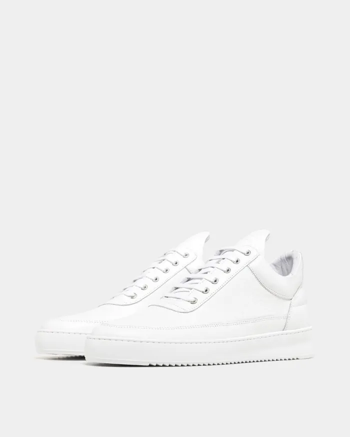 Low Top Ripple Nappa All White WomenMen Filling Pieces Sneakers