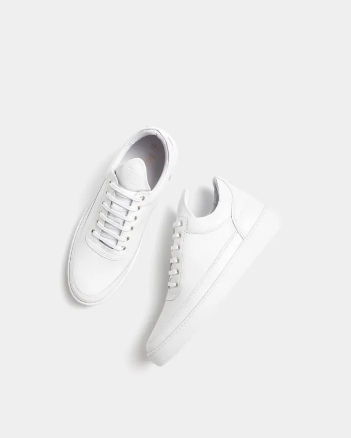 Low Top Ripple Nappa All White WomenMen Filling Pieces Sneakers