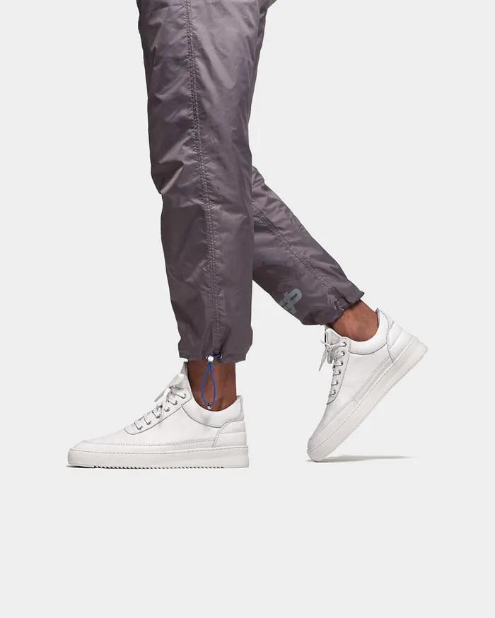 Low Top Ripple Nappa All White WomenMen Filling Pieces Sneakers