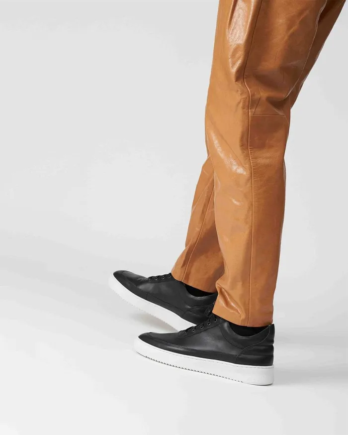 Low Top Ripple Nappa Black WomenMen Filling Pieces Sneakers