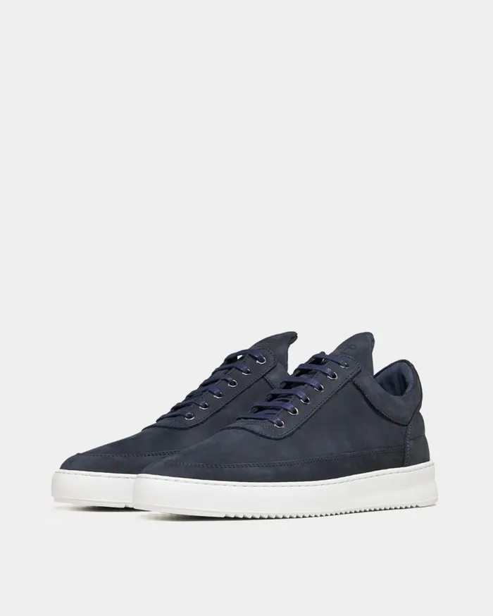 Low Top Ripple Nubuck Deep Blue Navy MenWomen Filling Pieces Sneakers