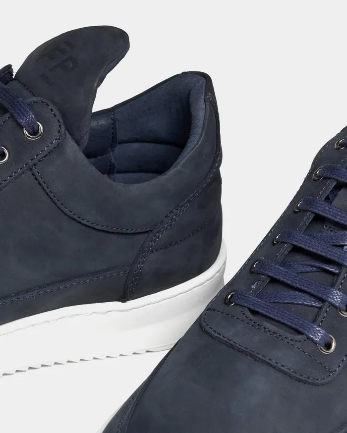 Low Top Ripple Nubuck Deep Blue Navy MenWomen Filling Pieces Sneakers