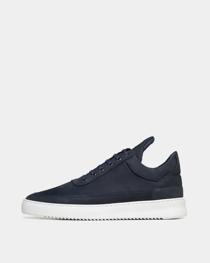 Low Top Ripple Nubuck Deep Blue Navy WomenMen Filling Pieces Sneakers