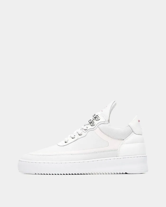 Low Top Rubberized White Women Filling Pieces Sneakers