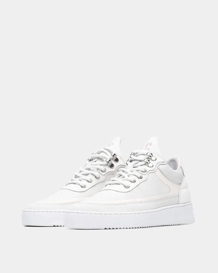 Low Top Rubberized White Women Filling Pieces Sneakers
