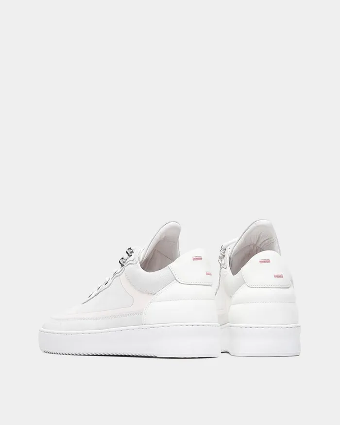 Low Top Rubberized White Women Filling Pieces Sneakers