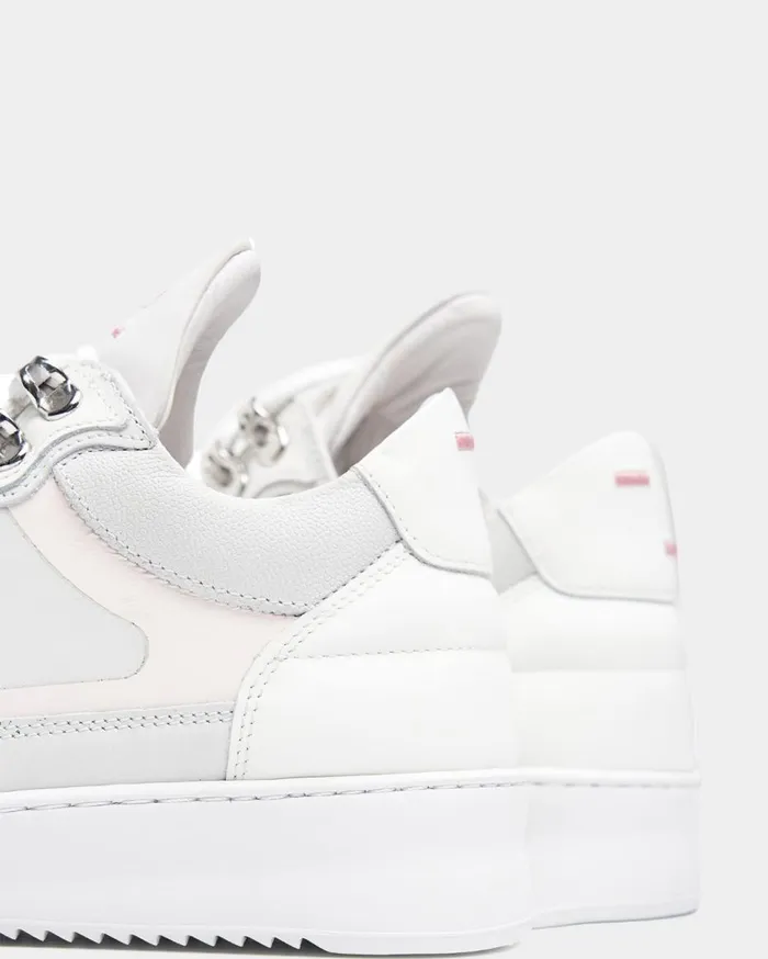 Low Top Rubberized White Women Filling Pieces Sneakers