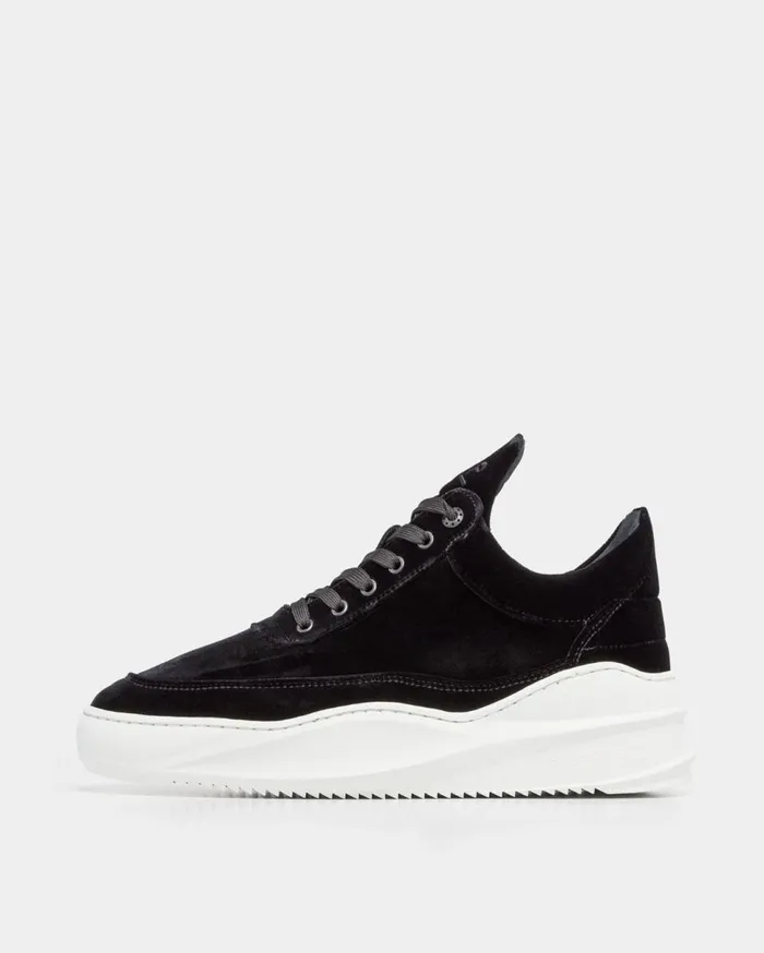 Low Top Sky Velvet Black WomenMen Filling Pieces Sneakers