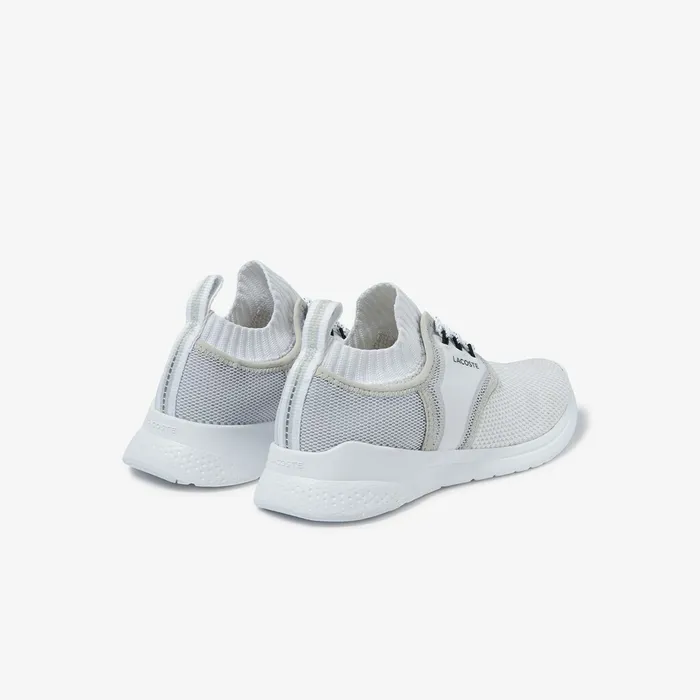 LT Sense Reflective Textile Sneakers WhiteLight Grey Womens Lacoste Sneakers Outlet