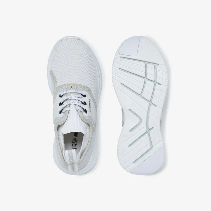 LT Sense Reflective Textile Sneakers WhiteLight Grey Womens Lacoste Sneakers Outlet