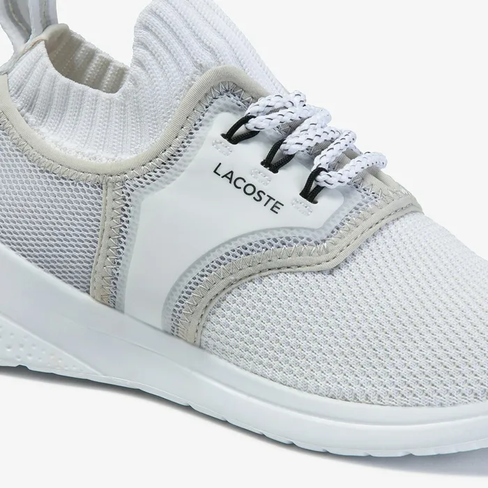 LT Sense Reflective Textile Sneakers WhiteLight Grey Womens Lacoste Sneakers Outlet