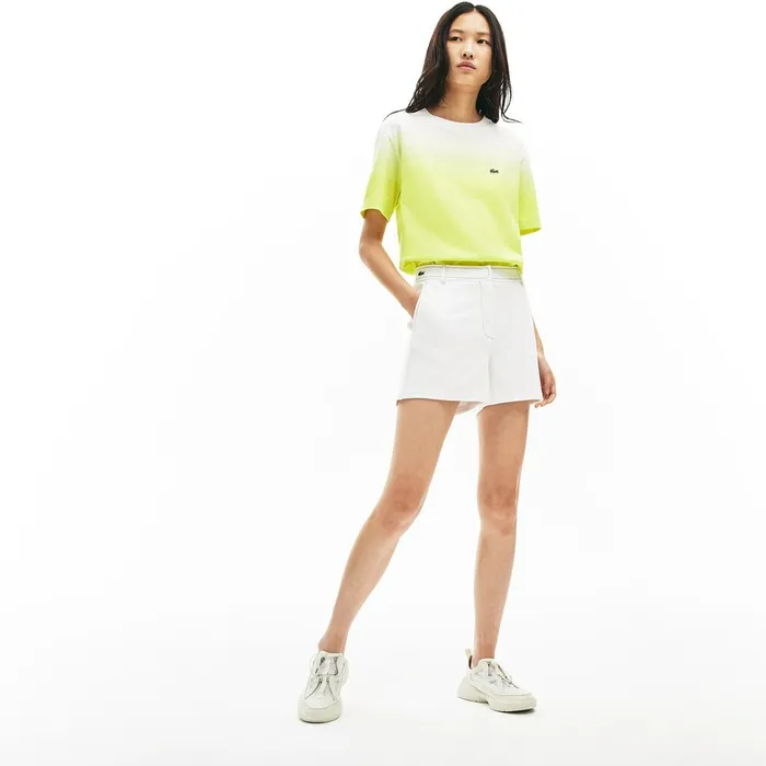 Made in France Contrast Stitching Shorts WhiteNavy Blue Womens Lacoste Pants and Shorts Gift for Friend