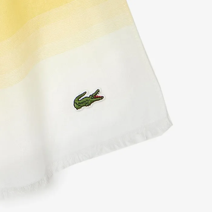 Made In France Organic Cotton Ombr Scarf WhiteYellow Mens Lacoste Scarves Online