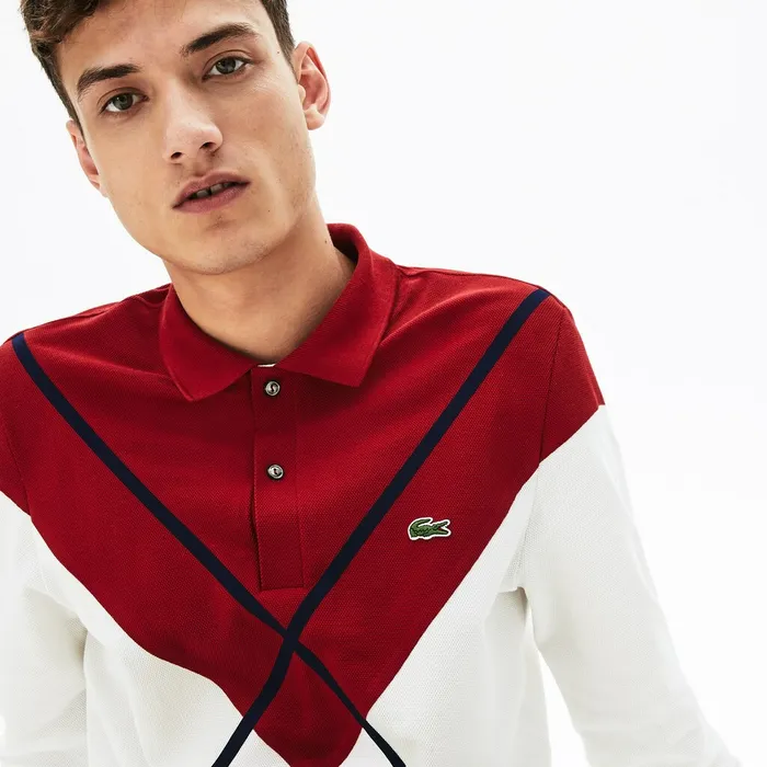 Made In France Regular Fit Polo WhiteBordeauxNavy Blue Mens Lacoste Polos Shop Made In France Regular Fit Polo WhiteBordeauxNavy Blue Mens Lacoste Polos Shop
