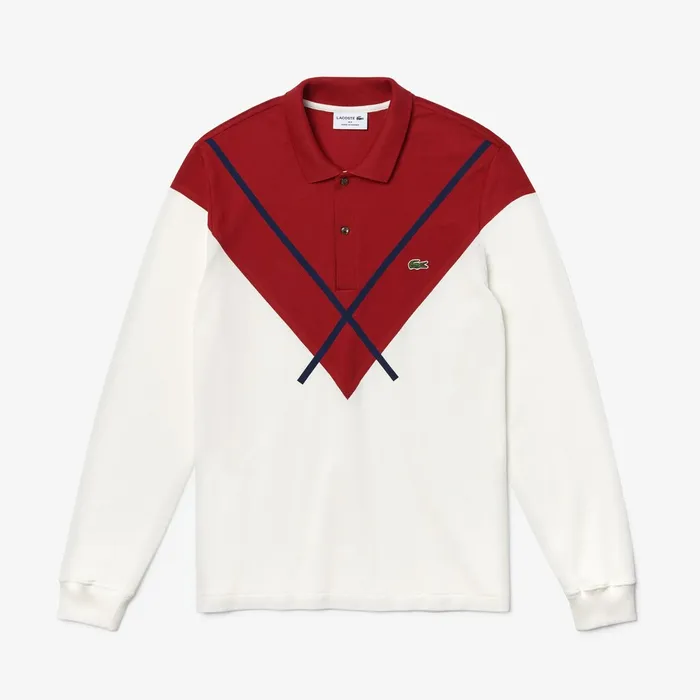 Made In France Regular Fit Polo WhiteBordeauxNavy Blue Mens Lacoste Polos Shop