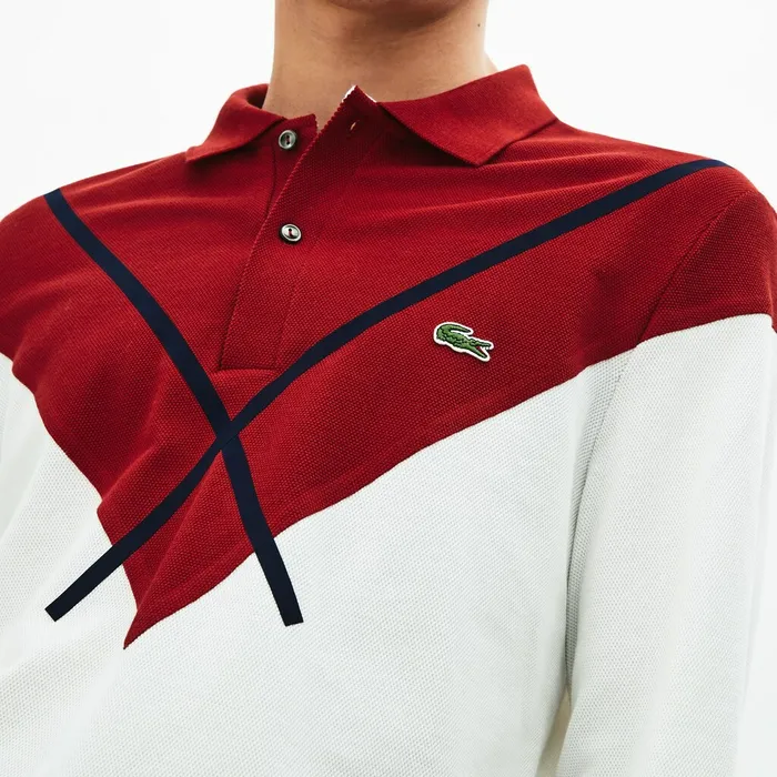 Made In France Regular Fit Polo WhiteBordeauxNavy Blue Mens Lacoste Polos Shop