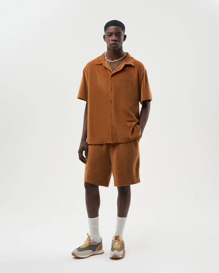 Male Shorts Velvet Caramel Beige Men Filling Pieces Pants and Shorts